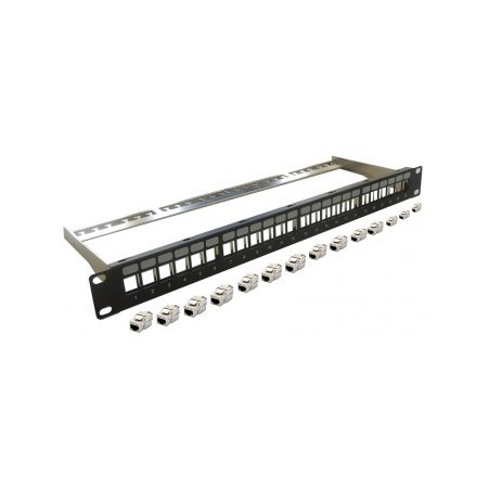 Patch panel 1U Cat6A 24  Rj45 FTP Modular