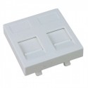 Caja de superficie 2 X Rj45 Keystone con 2 + 1  schuko