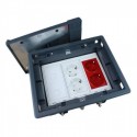 Caja para suelo  2 X Rj45 Keystone con 2 x Schuko blanco y 2 x Schuko rojo