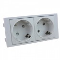 Caja de superficie  4 X Rj45 Keystone con 4 x Schuko blancos