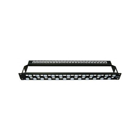 Patch panel 1U Cat6 24 Rj45 UTP Modular con retenedor