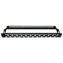 Patch panel 1U Cat6 24 Rj45 UTP Modular con retenedor