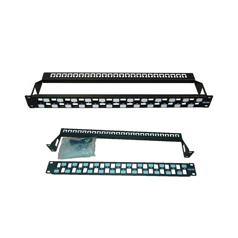 Patch panel Cat6A 1U 24 Rj45 modular