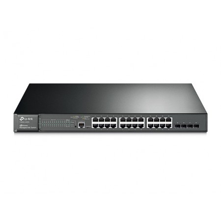 Switch Tp-Link 24 puertos enrackable gestionable Gigabit L2 10/100/1000 POE plus y 4 SFP