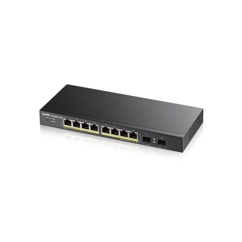 Switch Zyxel PoE Gestionado inteligente GbE 8 puertos con enlace ascendente