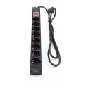 Regleta rack 8 x schuko con interruptor