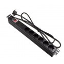 Regleta rack 19" 6 X Schuko con interruptor y protección Lapara Networking