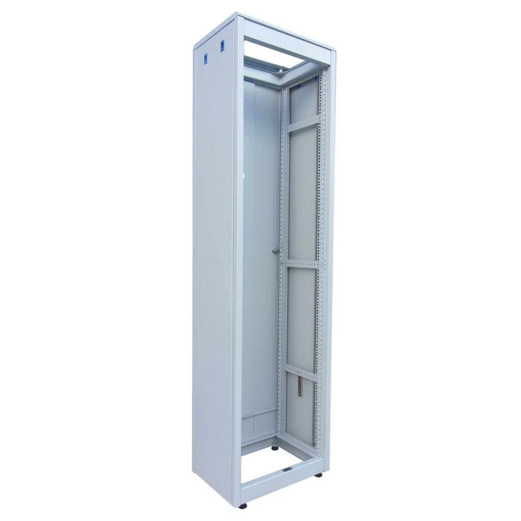 Armario rack ETSI PS System con perfiles mixtos 19/21 y paneles laterales desplazables