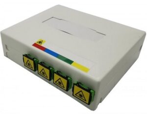Caja de plástico de fibra óptica para carril DIN 4 SC simplex