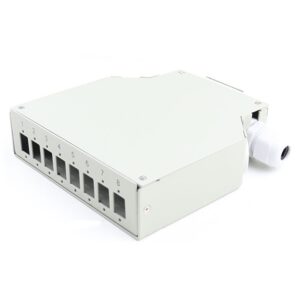 Caja metálica de fibra óptica para carril DIN 8 SC simplex