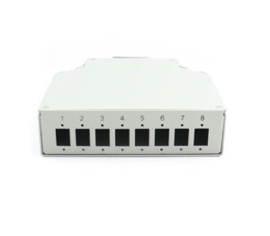 Caja metálica de fibra óptica para carril DIN 8 SC simplex