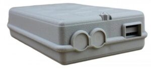 Caja empalme de fibra óptica XL para 12 fusiones y derivación FTTH