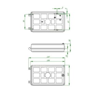 Caja empalme de fibra óptica XL para 12 fusiones y derivación FTTH