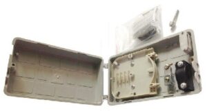 Caja empalme de fibra óptica XL para 12 fusiones y derivación FTTH