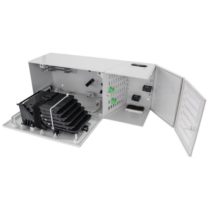 Caja multioperador fibra óptica para 48 SC simplex / LC dúplex