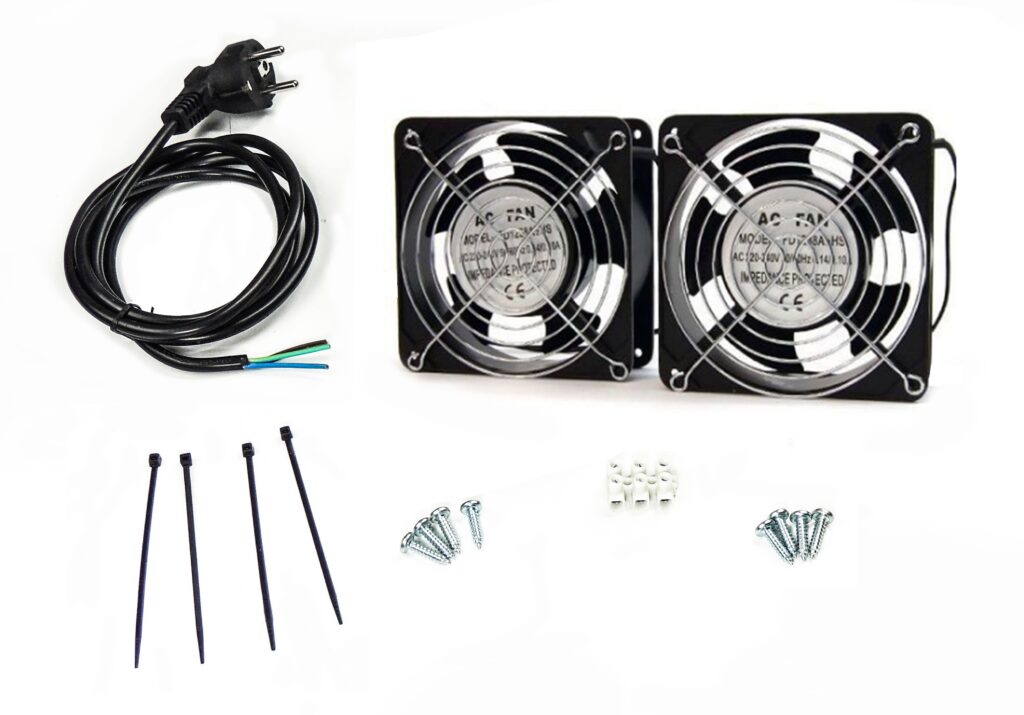 Kit de ventilación rack mural dos ventiladores low cost