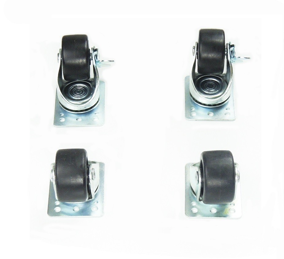 Ruedas para rack kit 4 unds con freno universal