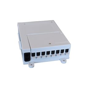 Caja empalme de fibra óptica con splitter PLC 1x8 SC Simplex