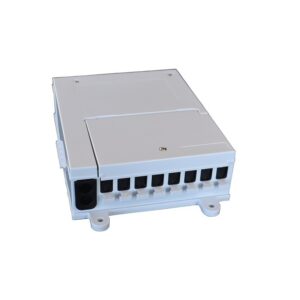Caja empalme de fibra óptica con splitter PLC 1x8 SC Simplex