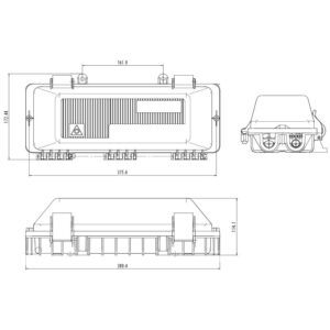 Caja empalme de fibra óptica exterior IP68 para 128 fusiones