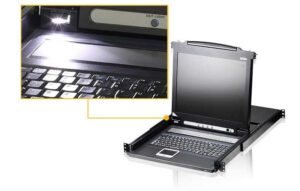 Consola KVM rack 19" LCD 19", 8 puertos VGA , USB/PS2, Aten CL1308N