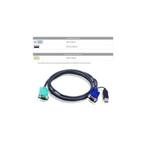 Cable para KVM 3 en 1, USB VGA, 1,8 m Aten 2L-5202U
