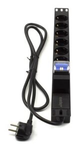 Regleta rack 19" 6 X Schuko con magnetotérmico Lapara Networking