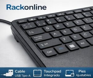 Teclado USB Touchpad para rack