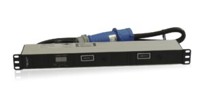 Regleta rack 19" 8x schuko 32A con amperimetro