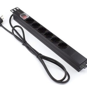 Regleta rack 19" 16A 6x schuko con interruptor Lapara Networking
