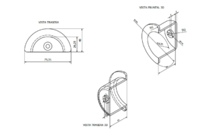 Bobina pasacables rack 19" kit 10 Unds