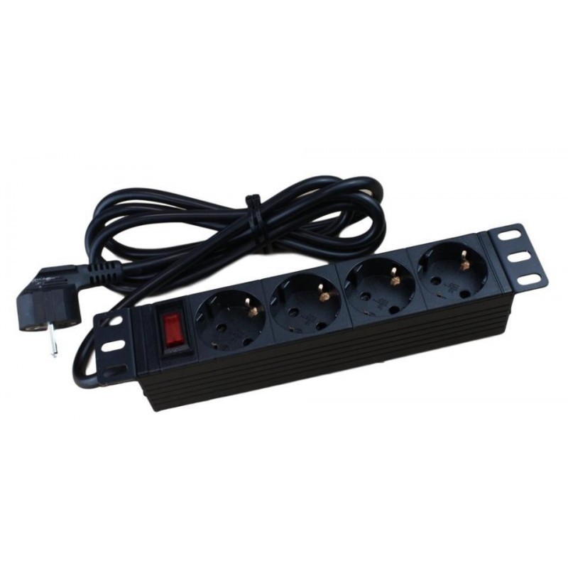 Regleta rack 16A 10" 4x tomas schuko