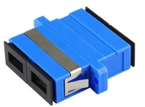 Adaptador fibra óptica monomodo dúplex APC/UPC