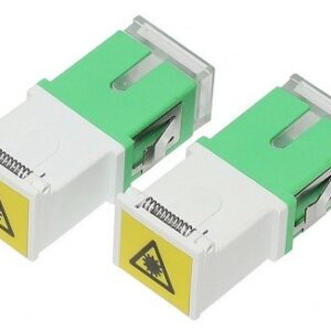 Adaptador fibra óptica monomodo simplex APC/UPC
