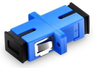 Adaptador fibra óptica monomodo simplex APC/UPC