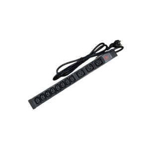 Regleta rack 19" con 8 x tomas IEC C13 y 3 X IEC C19 con interruptor