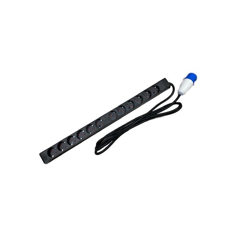 Regleta PDU vertical 12 X schukos sin interruptor 16A Cetac