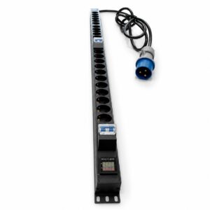 Regleta PDU vertical 24 X schukos 2 X Magnetotérmico con Amperímetro Dig.32A Cetac