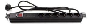 Regleta rack 19" 6x schuko con interruptor y 3 led protección Lapara Networking