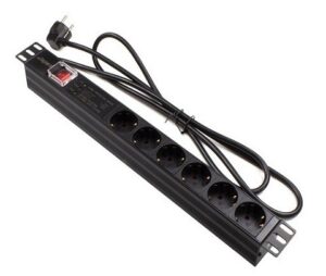 Regleta rack 19" 6x schuko con interruptor y 3 led protección Lapara Networking