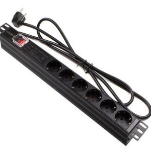 Regleta rack 19" 6x schuko con interruptor y 3 led protección Lapara Networking