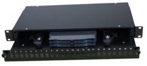 Bandeja extraíble 19" fibra óptica para 24 SC simplex/ LC dúplex (incl. 2 casetes)