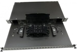 Bandeja extraíble 19" fibra óptica para 24 SC simplex/ LC dúplex (incl. 2 casetes)