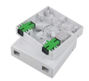 Caja de superficie de fibra óptica con 2 adaptadores SC/APC SM FTTH
