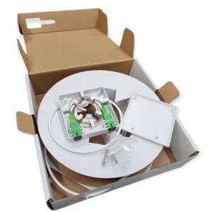 Caja PAU SC/APC de fibra óptica simplex SM preconectada a pigtail
