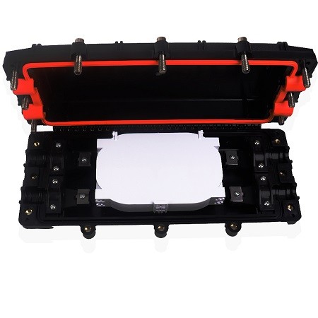 Caja empalme fibra óptica IP-68 vertical para 24/48 fusiones