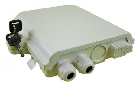 Caja exterior de fibra óptica IP-65 para 8 adaptadores SC simplex/ LC dúplex