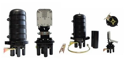 Caja empalme torpedo IP-68 enterrable fibra óptica, 48 fusiones y derivación
